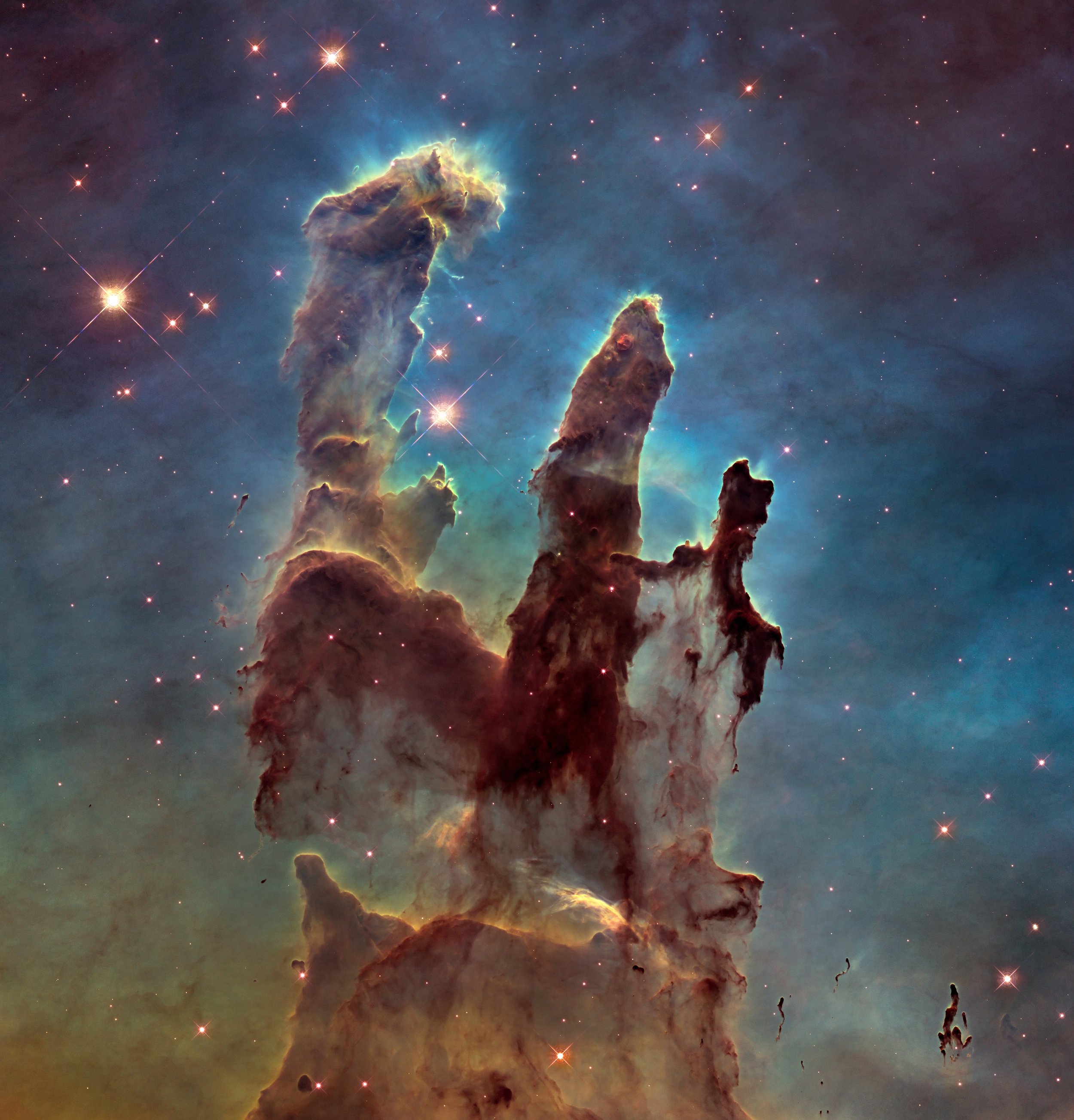 The Pillars of Creation in the Eagle Nebula Photo: NASA / STScl / webbtelescope.org