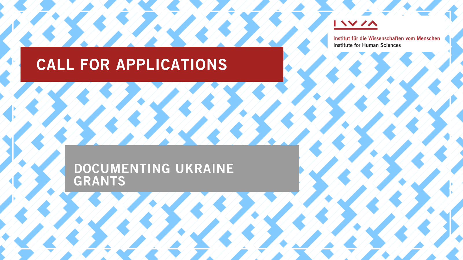 Call for Applications for the Documenting Ukraine grants with DocU visual design in the background