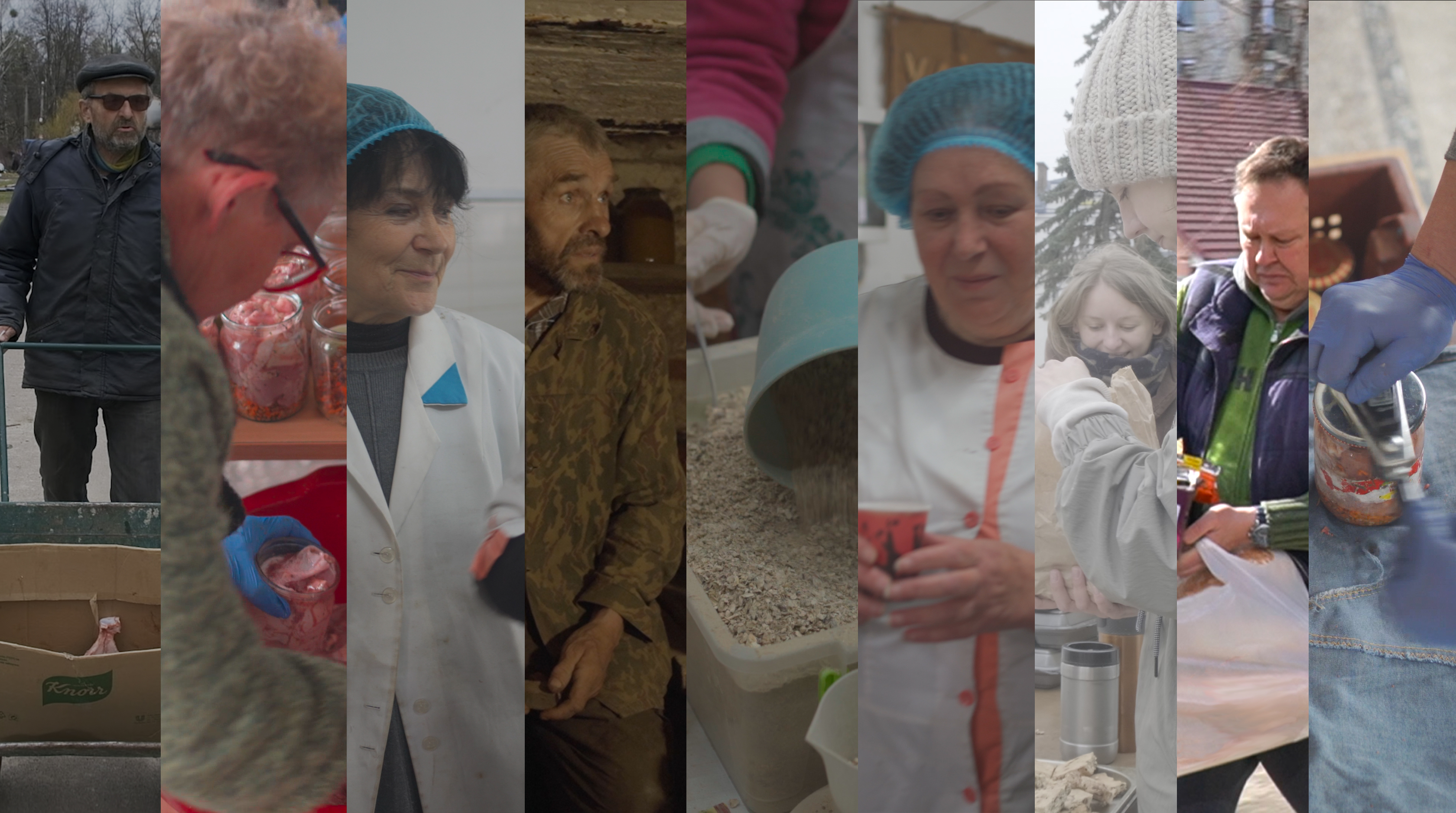 a collage of stills from the video "Anthology of Ukrainian Kitchen"
