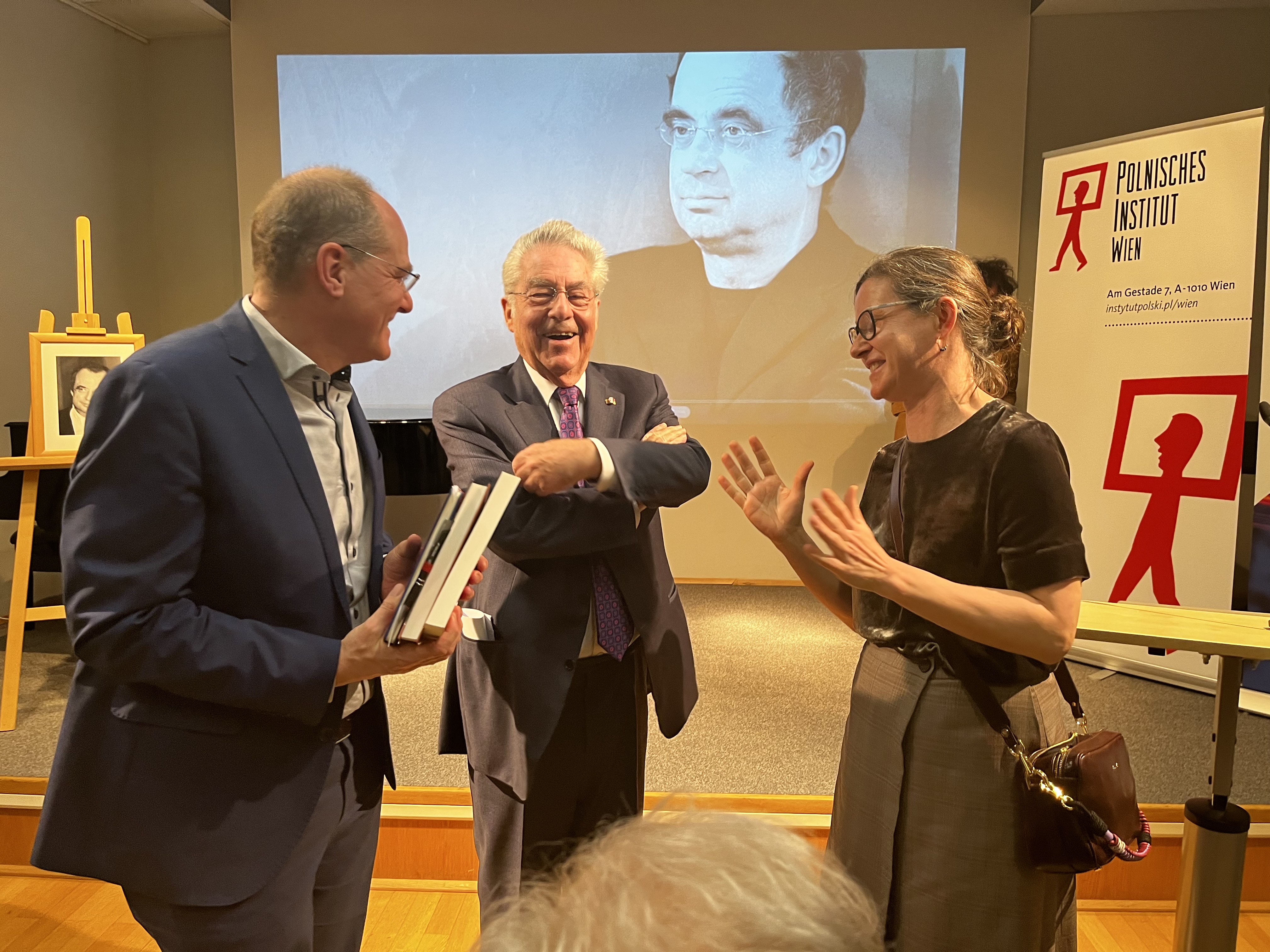 Ludger Hagedorn, Heinz Fischer and Monika Szmigiel-Turlej (from left to right) at the event "Krzysztof Michalski In Memoriam"