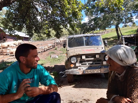 Emin and Badé with their flock. Photograph by Kapka Kassabova