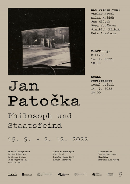 Plakat für die Ausstellung "Jan Patočka. Philosoph und Staatsfeind"