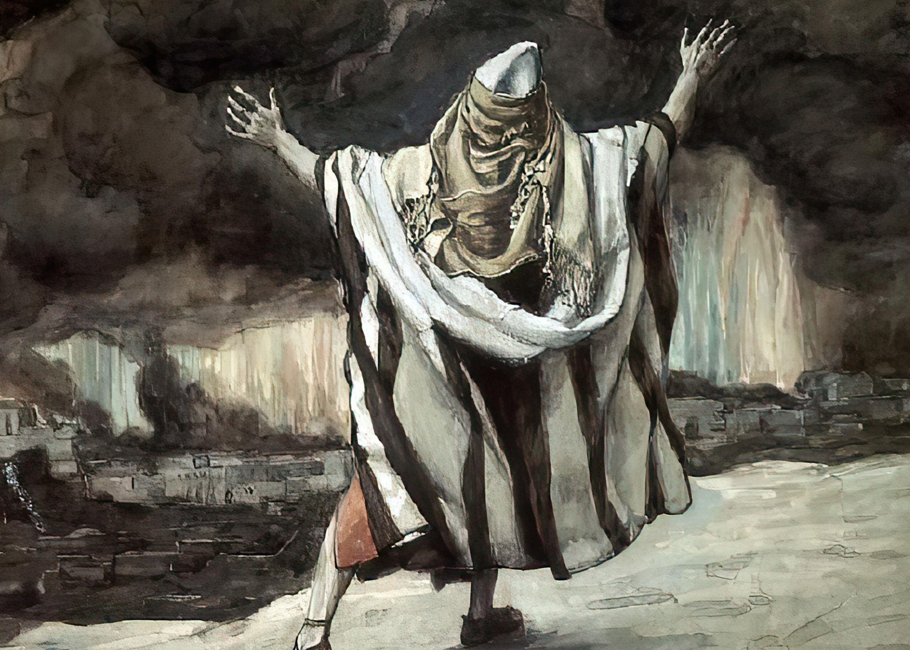 James Tissot, Abraham sees Sodom in Flames 