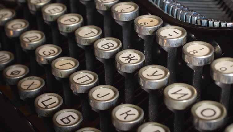 typewriter close up of keys