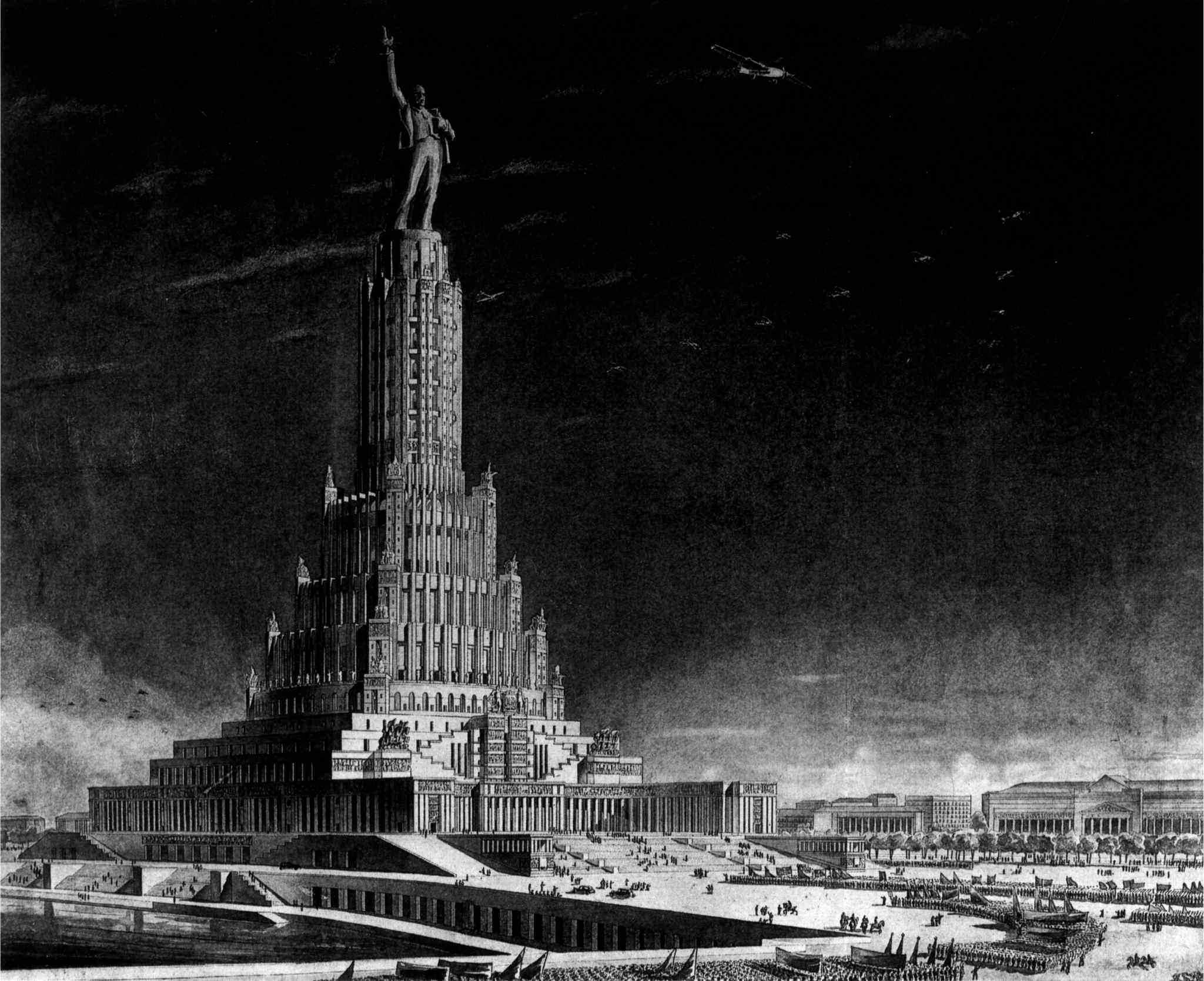 Boris Iofan's award-winning design for the Palace of the Soviets (1934).