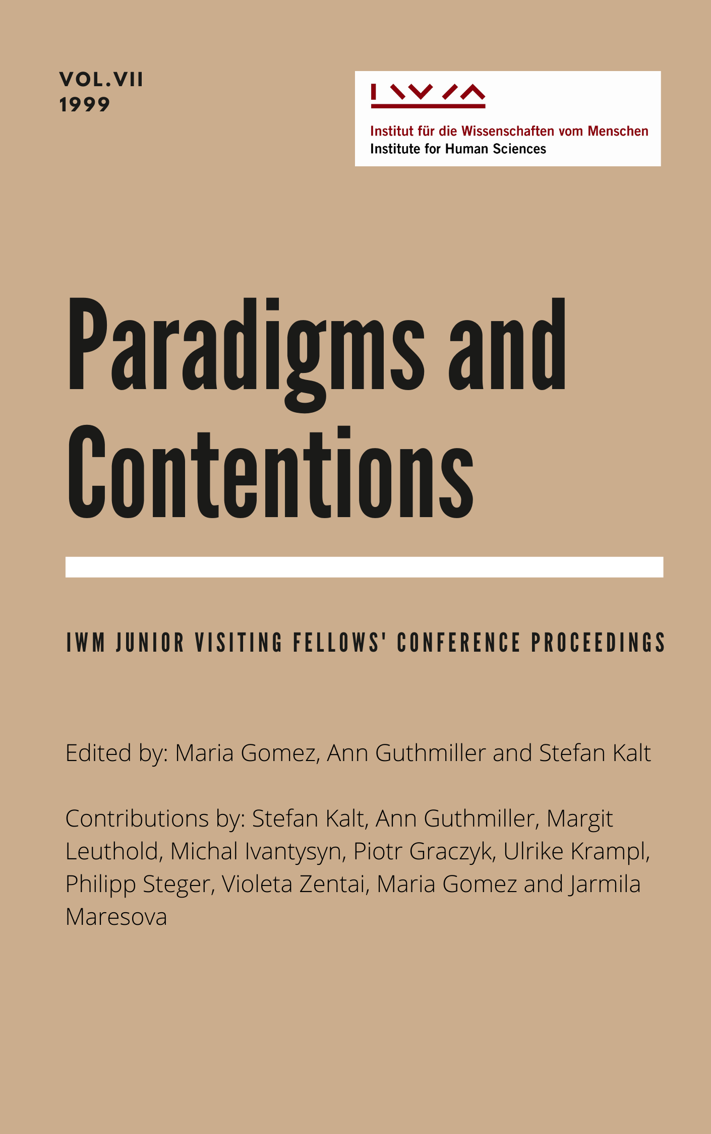 Cover for Vol VII Paradigms and Contentions