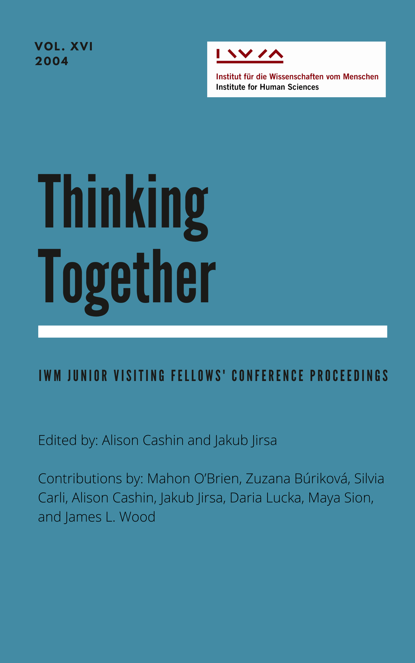 Cover for Vol XVI Thinking Together