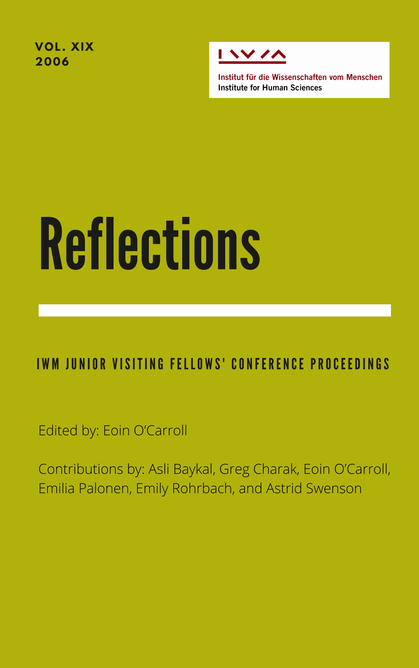 Cover for Vol XIX Reflections