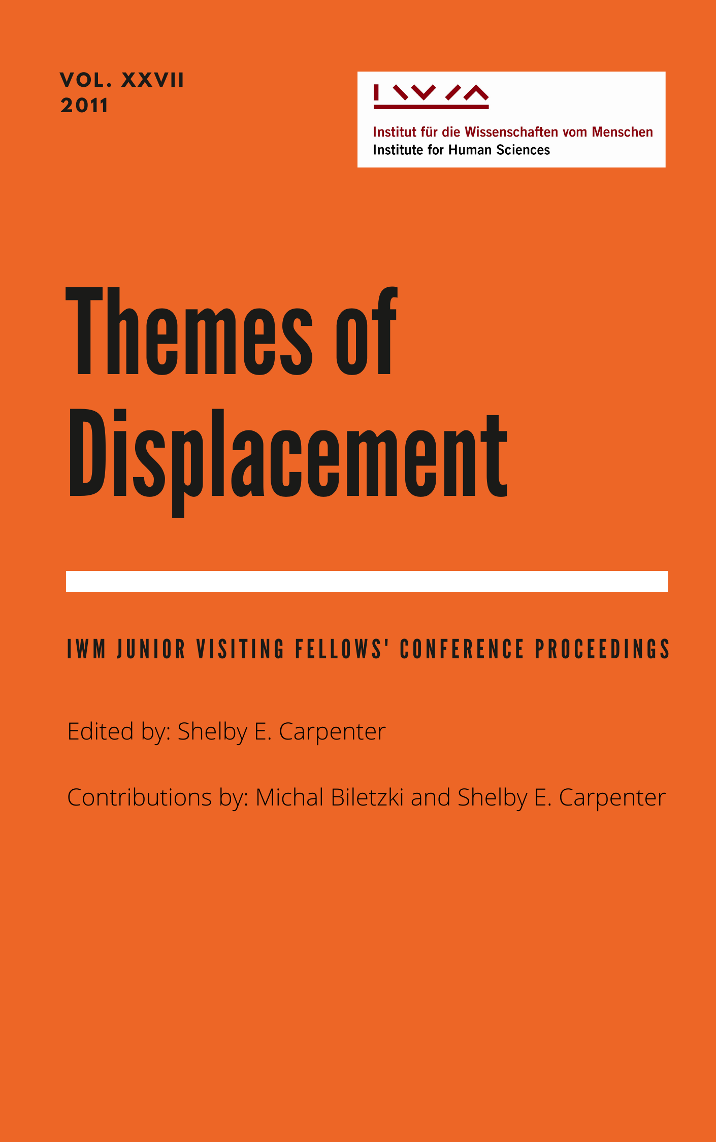 Cover for Vol XXVII Themes of Displacement