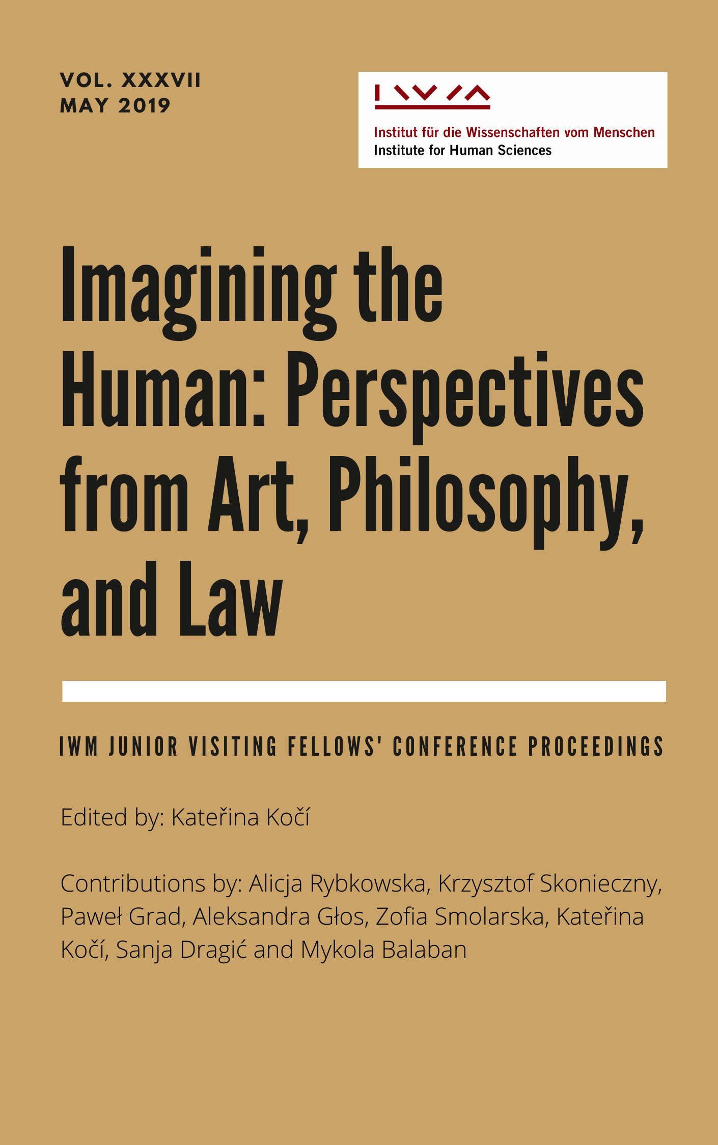 Cover for Vol XXXVII Imagining the Human: Perspectives from Art, Philosophy, and Law