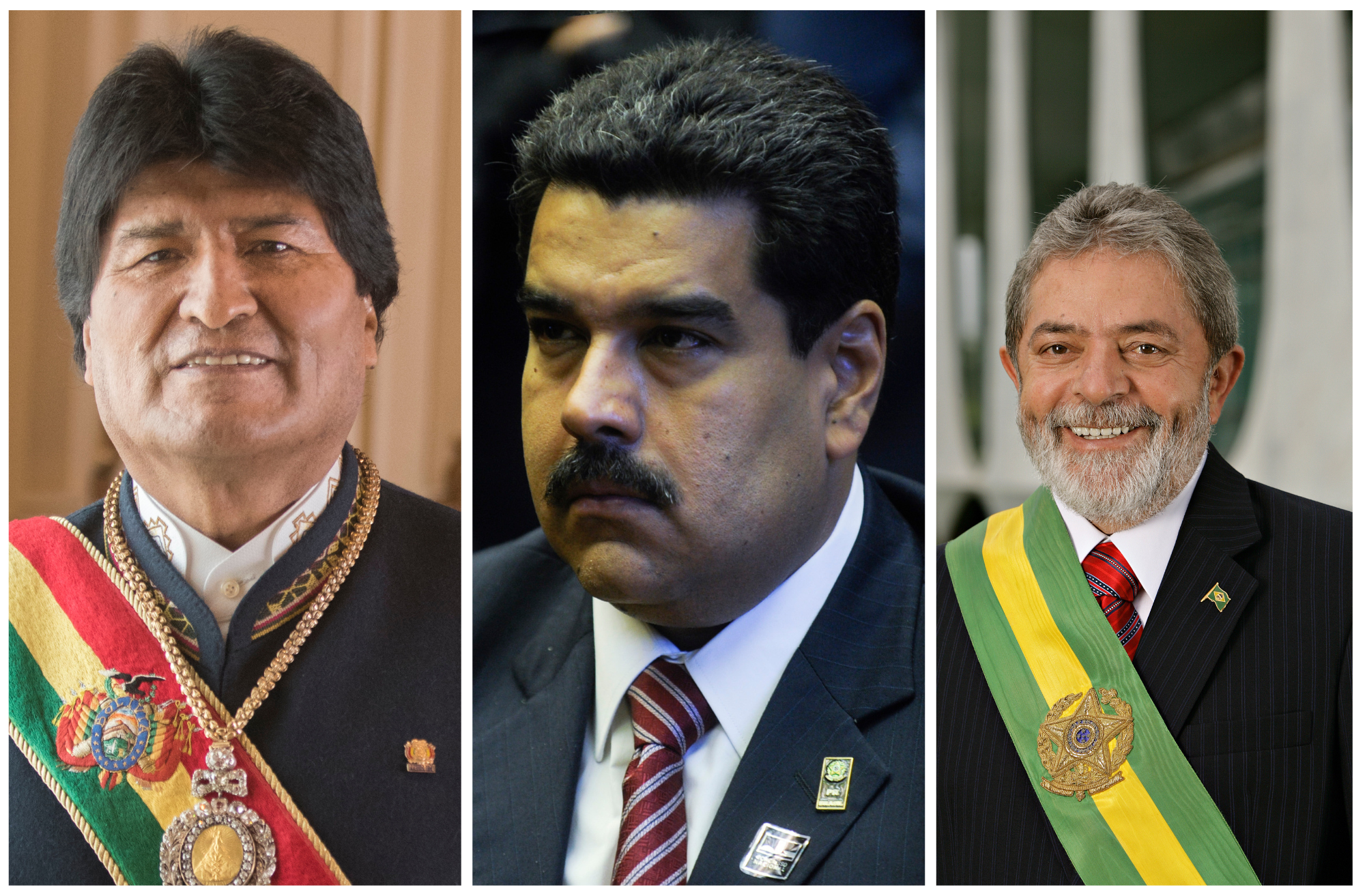 Evo Morales, 65th President of Bolivia & Nicolás Maduro, President of Venezuela & Luiz Inácio Lula da Silva, President of Brazil