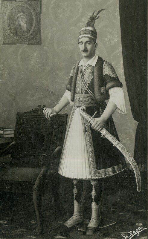 Undated painting of Zog the First, King of the Albanians by Spiro Xega