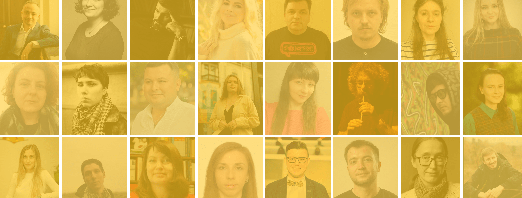 A grid overview of previous Documenting Ukraine Grantees