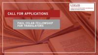 Books in the background, IWM Open Call Paul Celan Fellowship for Translators
