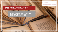 Books in the background, IWM Open Call Paul Celan Fellowship for Translators