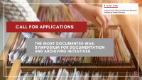 Person archiving files in the background
