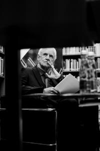 Charles Taylor sitting in the IWM Library