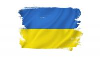 painted Ukraine flag