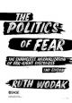 Cover Page of the politics of fear by Ruth Wodak. The title is in white letters over roughly painted black lines.